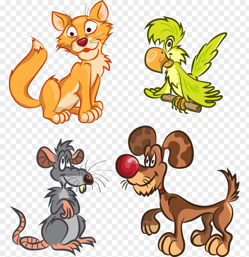 Parrot And Mouse Cat Rat Dog Kitten PNG