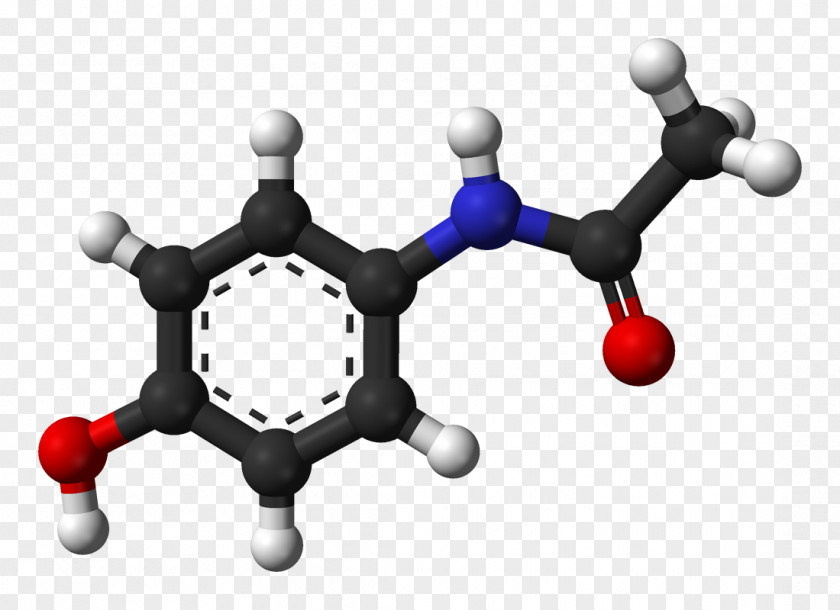 Tridimensional Acetaminophen Molecule Analgesic Tylenol Pharmaceutical Drug PNG