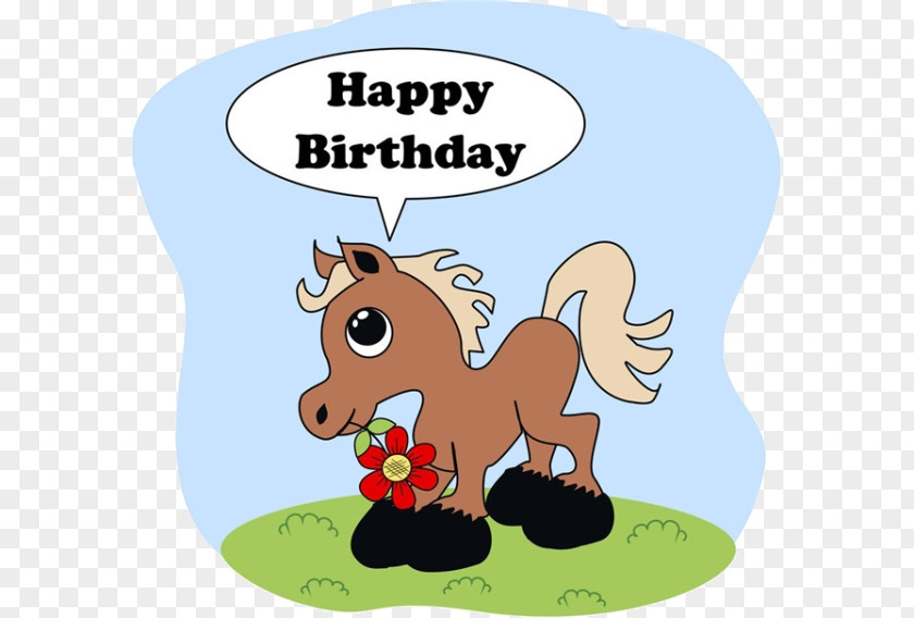 Cartoon Horse Flowers Drawing Photography Birthday Illustration PNG