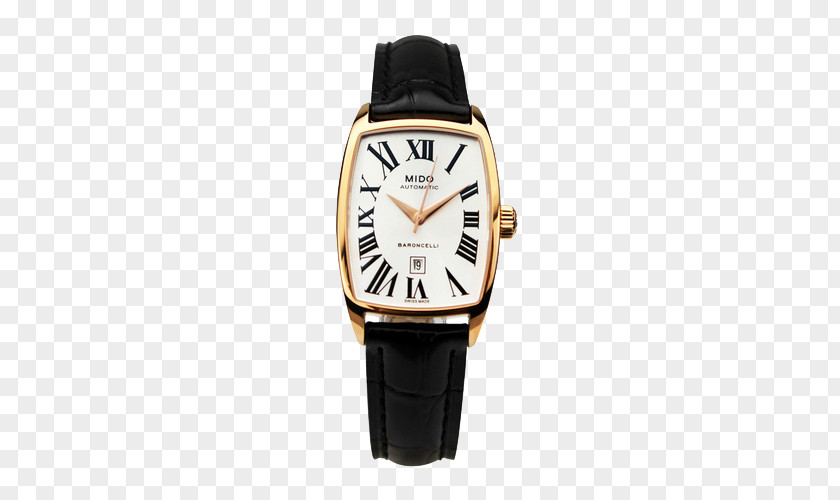 Mido Ms. Black Watch Automatic Clock Luxury Goods PNG