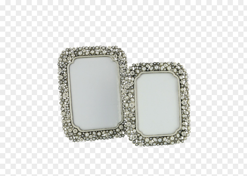 Large Pearl Jewellery Picture Frames Silver Bling-bling PNG