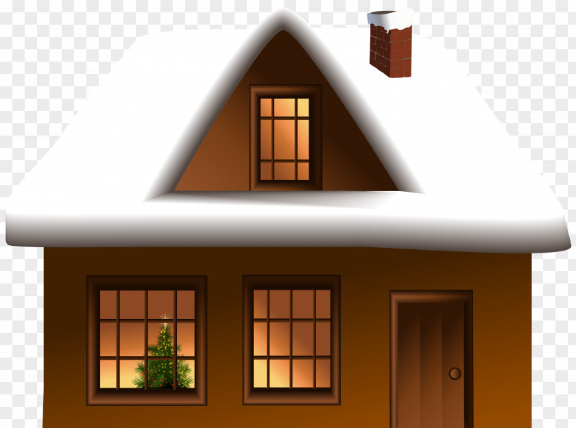Winter House Clip Art Image Gingerbread Snow PNG