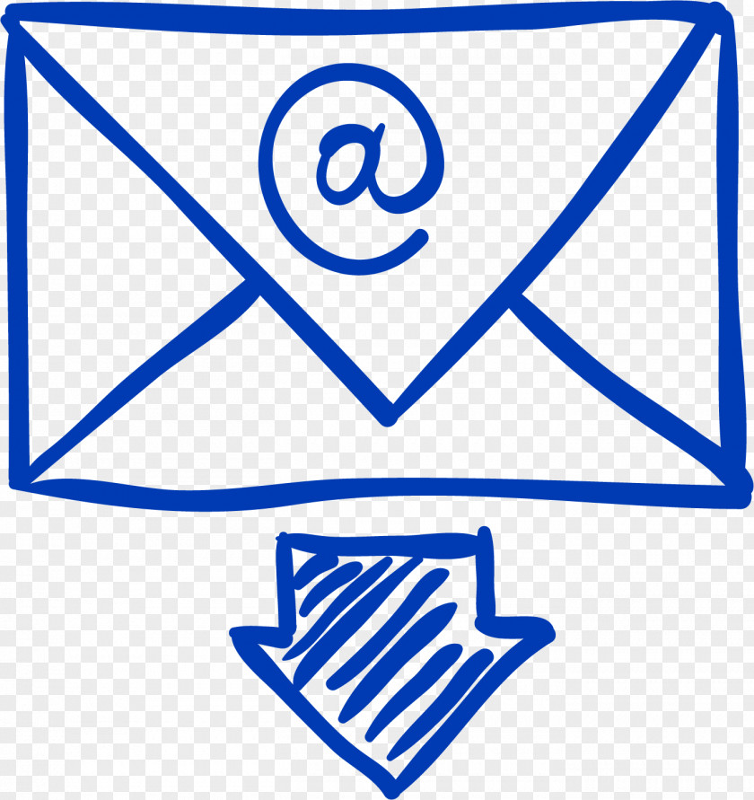 Blue Hand Painted Envelope Mail Iconfinder Icon PNG