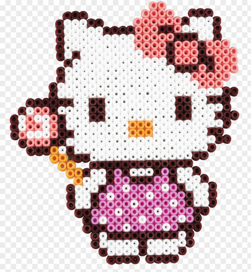 Hello Kitty Hama Bead Cross-stitch Pattern PNG