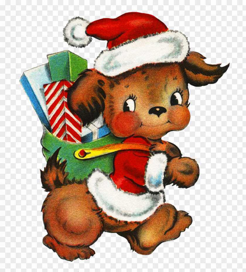 Cute Dog Christmas Ornament Holiday Child Clip Art PNG