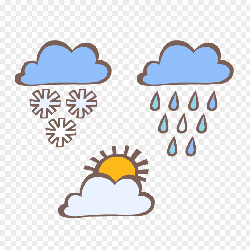 Hand Colored Weather And Climate Meteorology Clip Art PNG