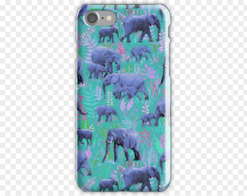 Elephants Official Micklyn Le Feuvre Animals Sweet Hard Back Case For Apple IPhone 7 Plus Indian Elephant African Spoonflower PNG