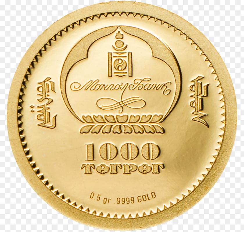 Gold Coin Medal Mongolia PNG