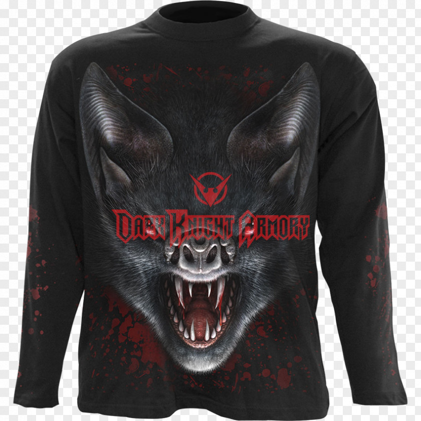 T-shirt Long-sleeved Vampire Bat Microbat PNG