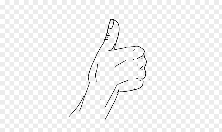 Thumb Line Art Drawing Sketch PNG