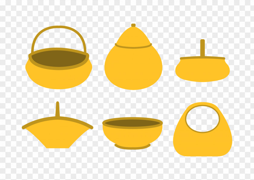 Turmeric Bamboo Baskets Download Icon PNG