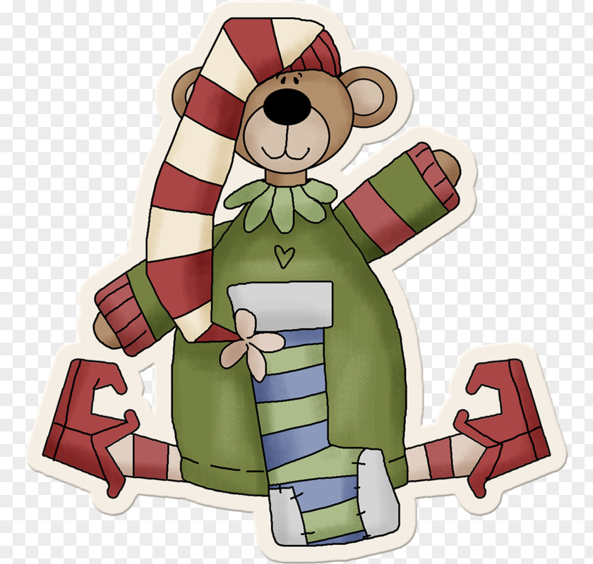 Bear Doll Christmas Ornament Stocking Clip Art PNG