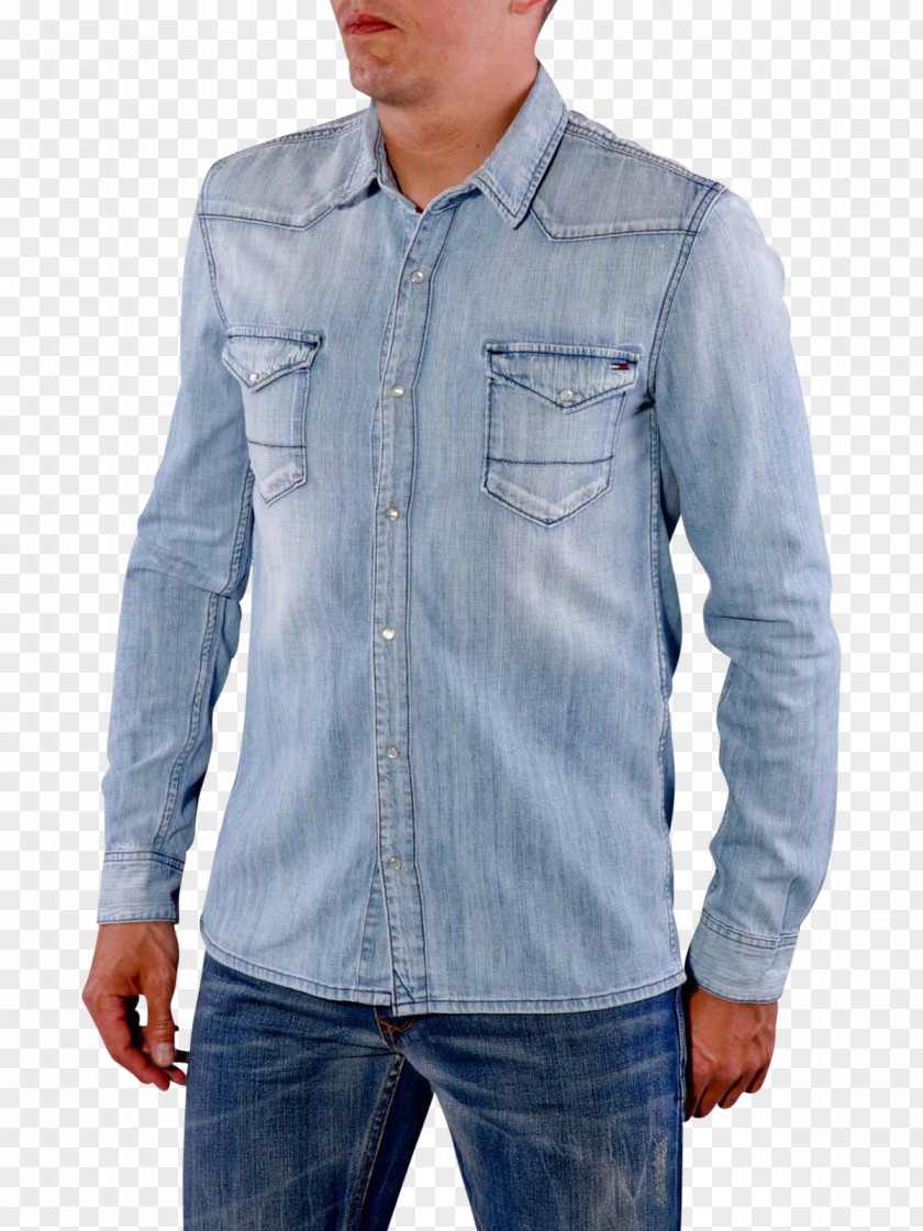 Blue Shirt Denim T-shirt Dress Jeans PNG