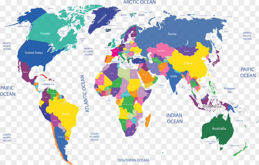 Color Map Of The World Globe Language PNG