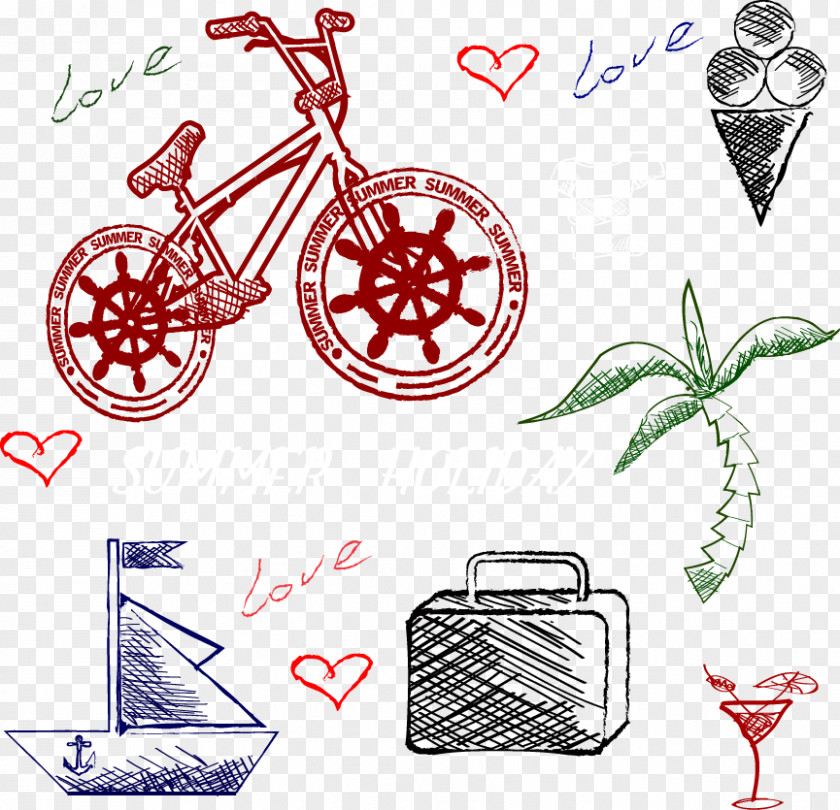 Vector Bike Paper Bicycle Illustration PNG