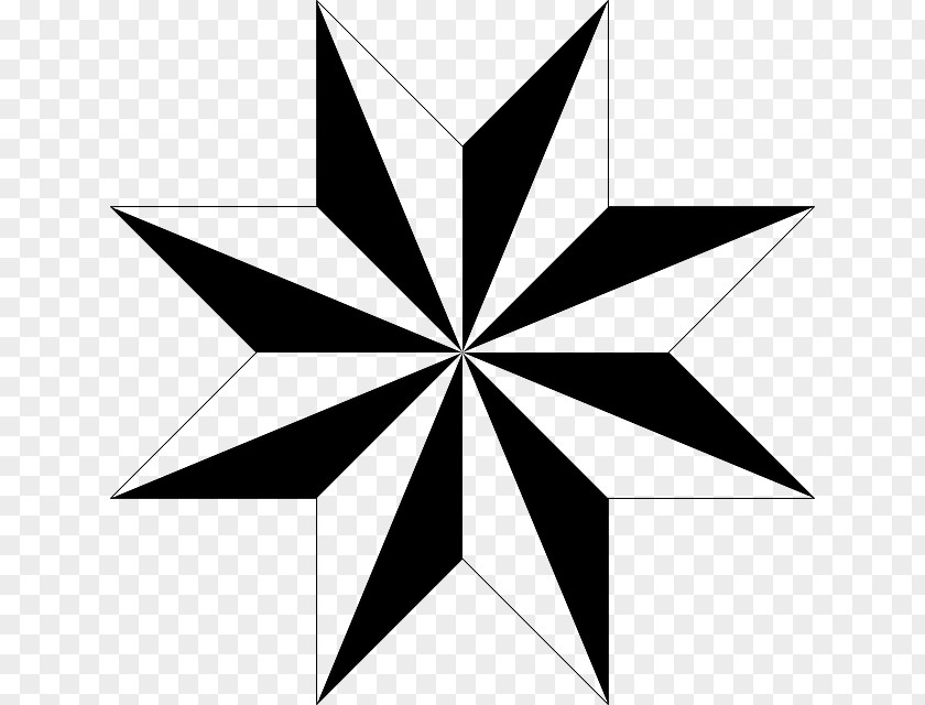 White Star Octagram Octagon Square PNG