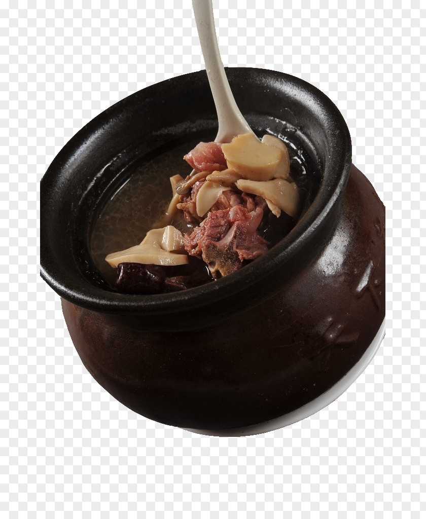 Crock Of Mushroom Soup Ribs Pork Cuisine Meat PNG