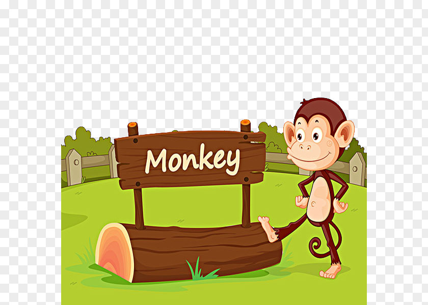 Lovely Monkey Chimpanzee Zoo Clip Art PNG