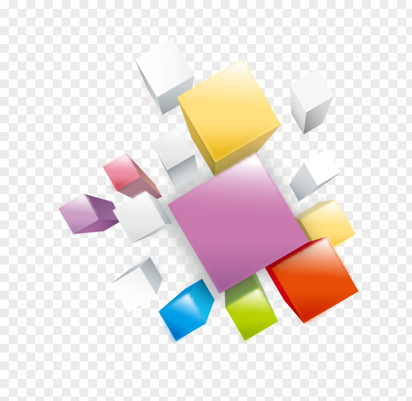 Abstract Geometric Squares Perspective Solid Geometry Cube PNG