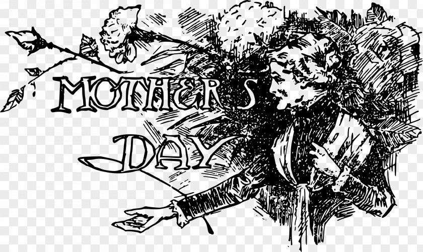 Mother's Day Black And White Clip Art PNG