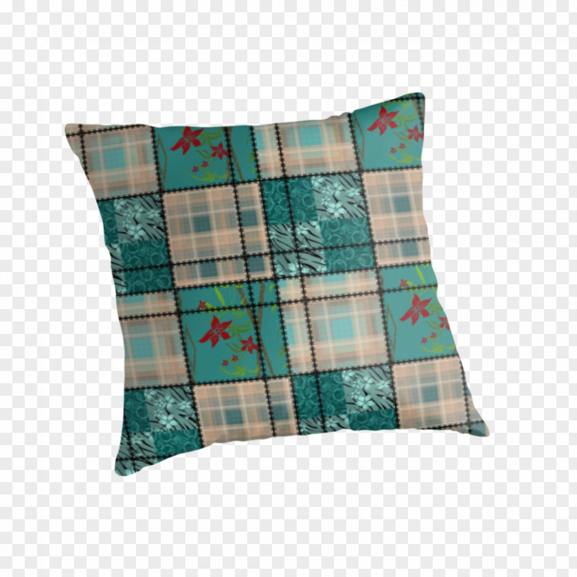 Pillow Throw Pillows Cushion Tartan Patchwork PNG