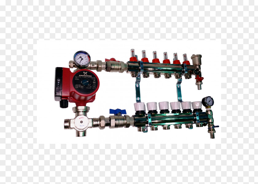 Underfloor Heating Pipe Pump Central Manifold PNG
