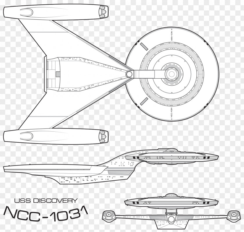 USS Discovery Star Trek Starship Enterprise Sketch PNG