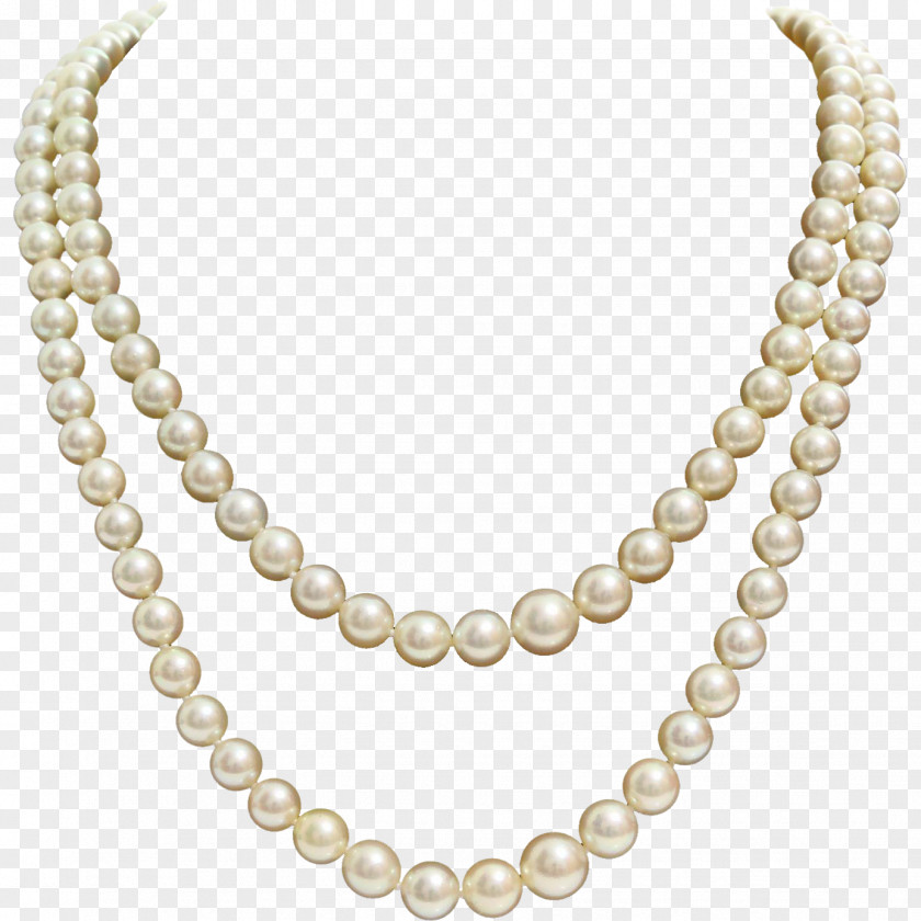 Pearl Strand Chanel Earring Necklace PNG