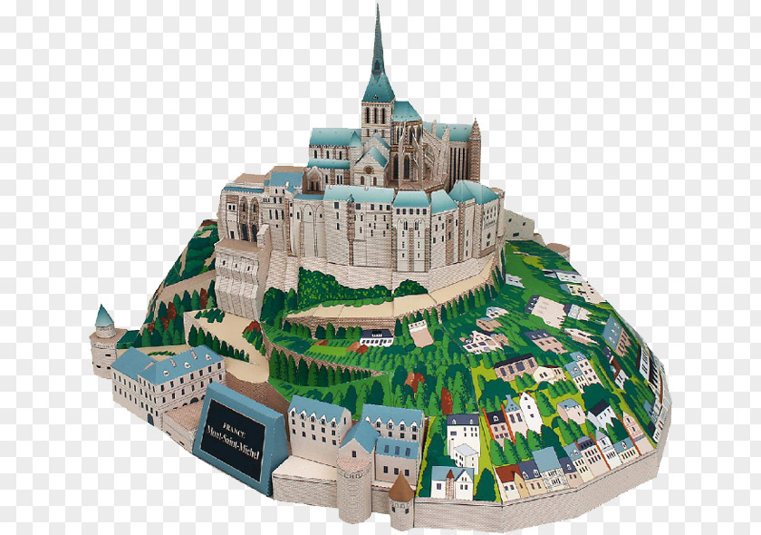 Building Le Mont Saint-Michel Paper Model PNG