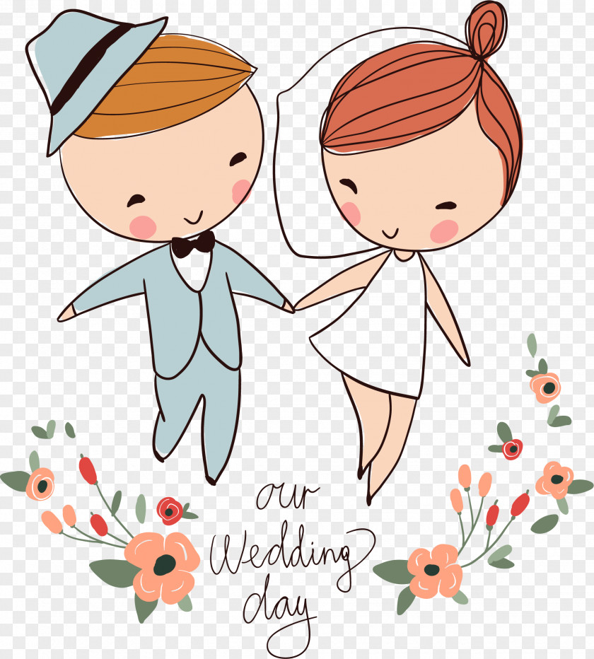 Cartoon Wedding Design Invitation Bridegroom PNG