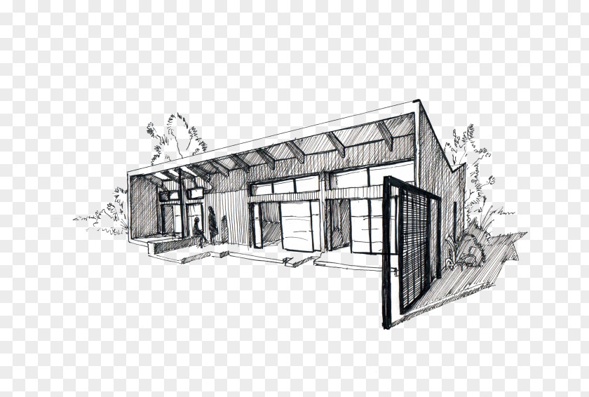 House Architecture Roof Sketch PNG