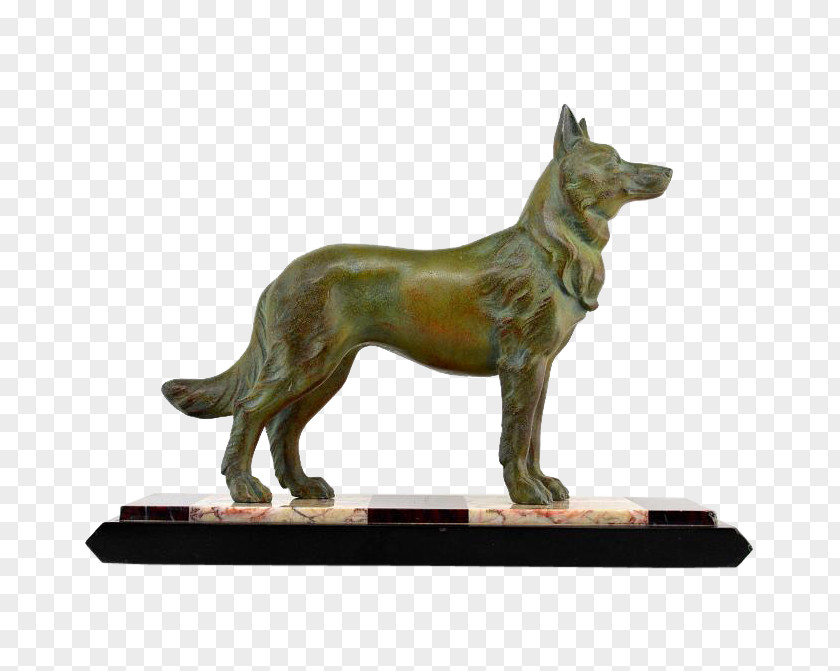 Bronze Sculpture German Shepherd Statue Art PNG