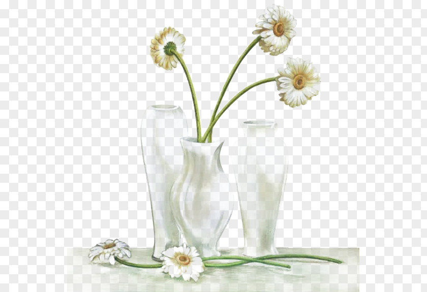 Little Daisy United States Oil Painting Vase Still Life PNG