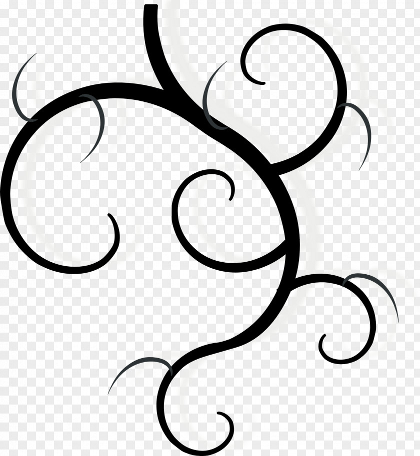 Black And White Swirl Design Drawing Clip Art PNG