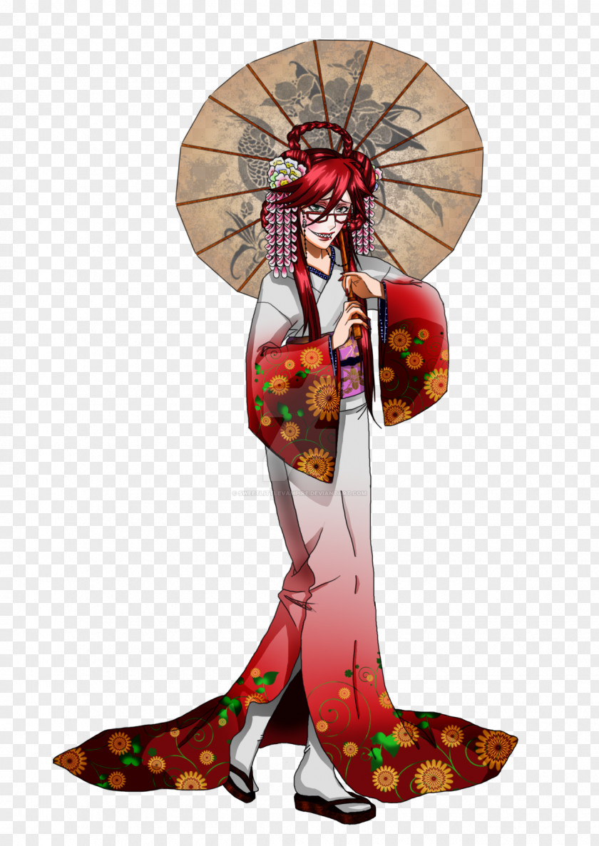 Kimono Pattern Geisha Obi Ciel Phantomhive Woman PNG