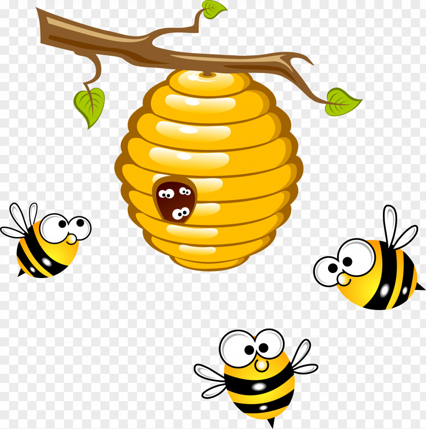Bee Beehive Honey Bumblebee Clip Art PNG