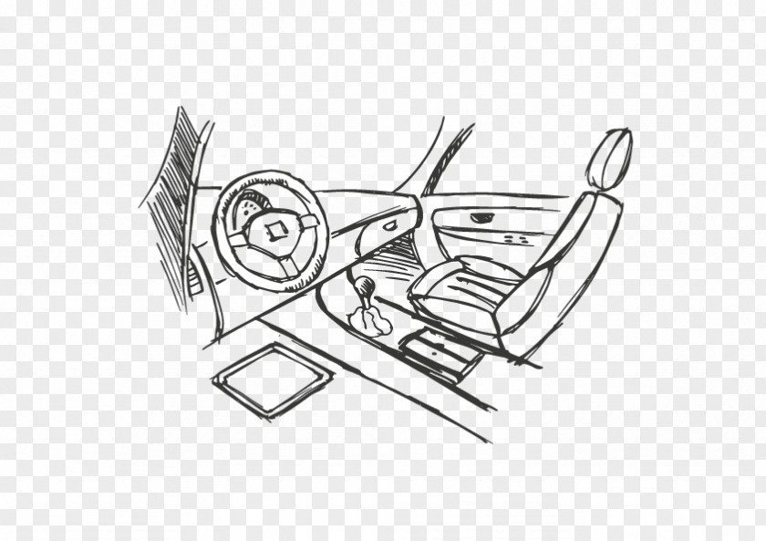 Interieur Voiture Automotive Design Line Art Sketch PNG