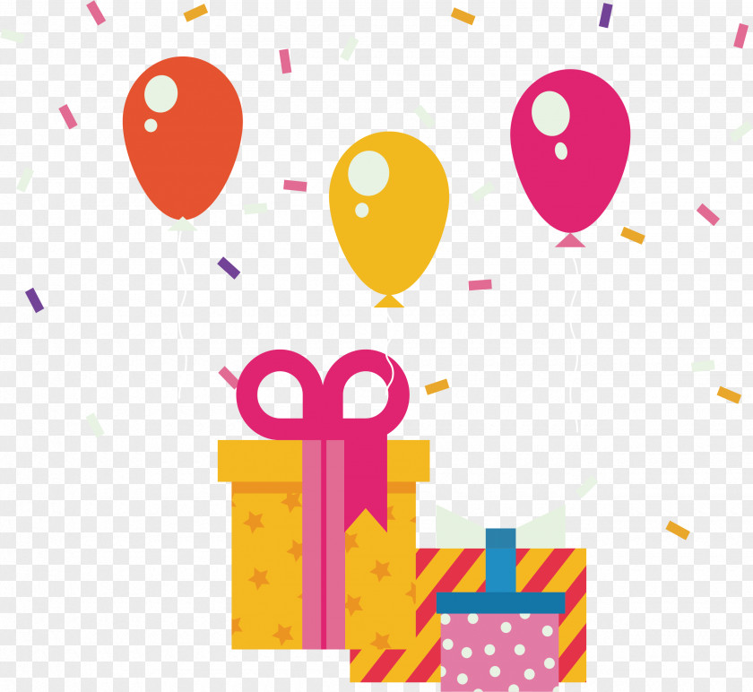 Birthday Party Gift Box PNG