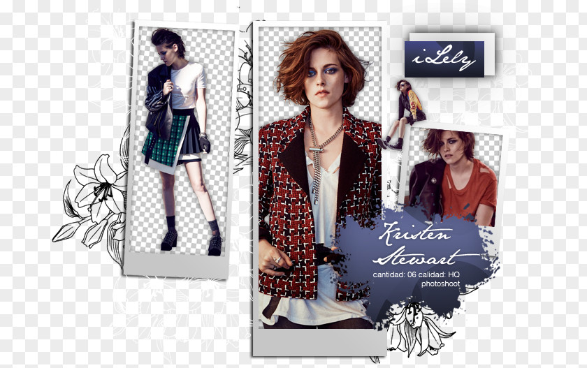 Kristen Stewart Fashion Design Tartan Pattern PNG