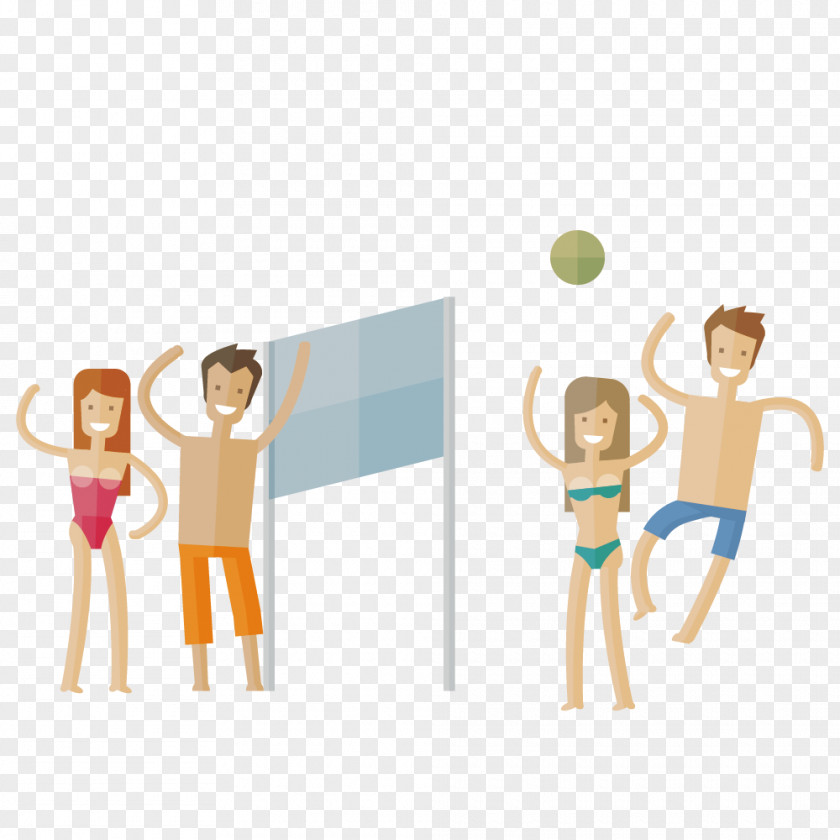 Playing Volleyball Beach Vector Graphics Illustration Royalty-free Image PNG