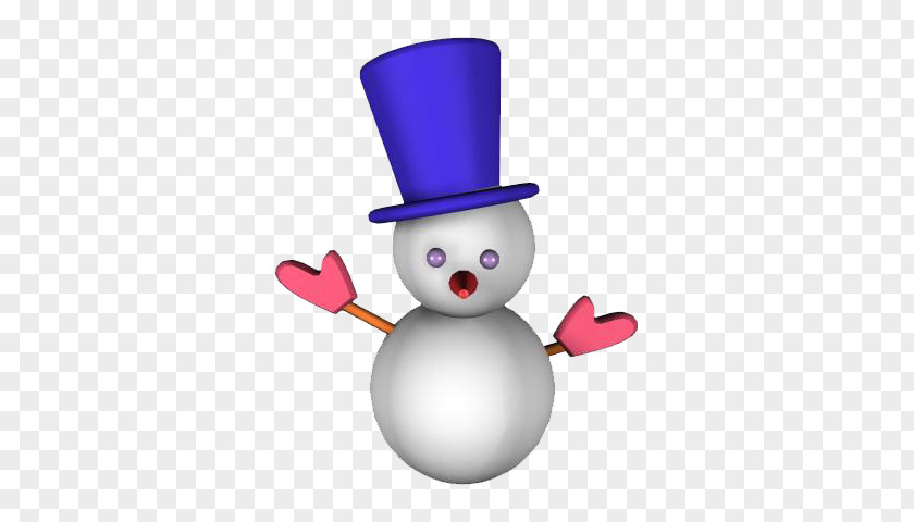 White And Blue Hat Snowman 3D Modeling Computer Graphics Autodesk 3ds Max PNG