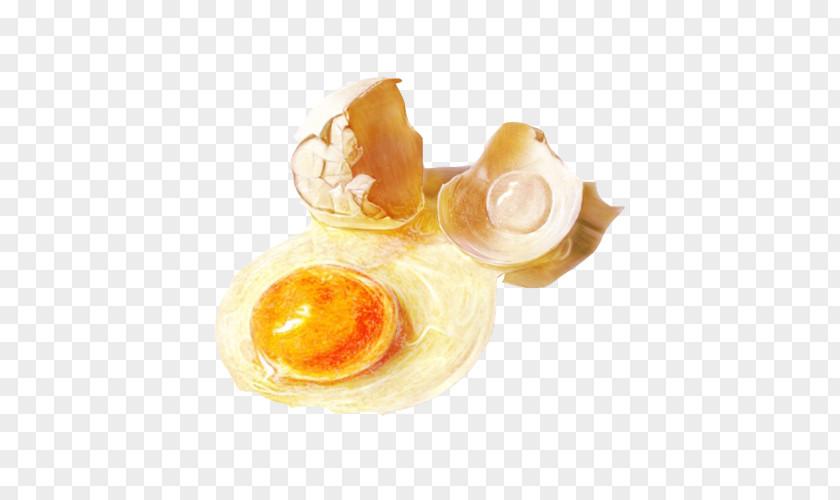 Broken Eggs Hand Painting Material Picture Eggshell Yolk Frying PNG