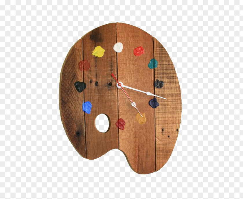 Palette Clock Pendulum Wall Do It Yourself Wood PNG