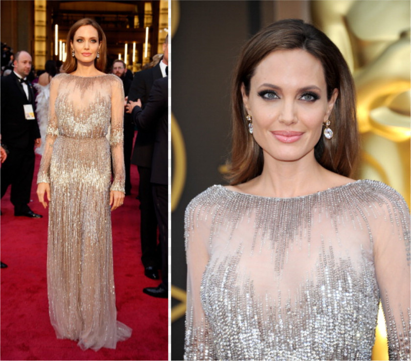 Angelina Jolie Hollywood 86th Academy Awards Dress PNG
