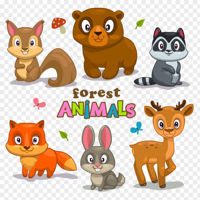 Cartoon Animals Forest Clip Art PNG