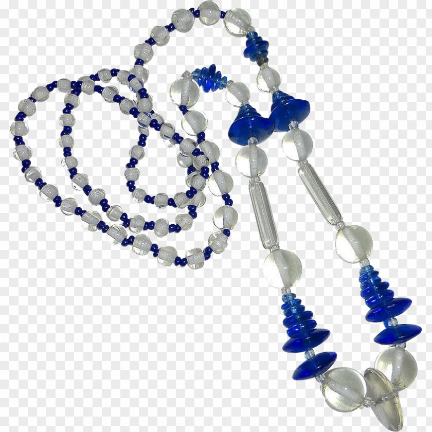 Gemstone Cobalt Blue Bead Bracelet Necklace PNG
