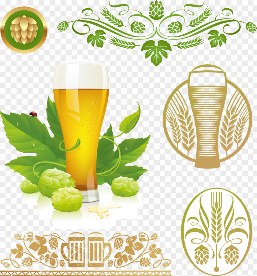 Green Leaf And Beer Bottle Lager Wheat Stout Bitter PNG