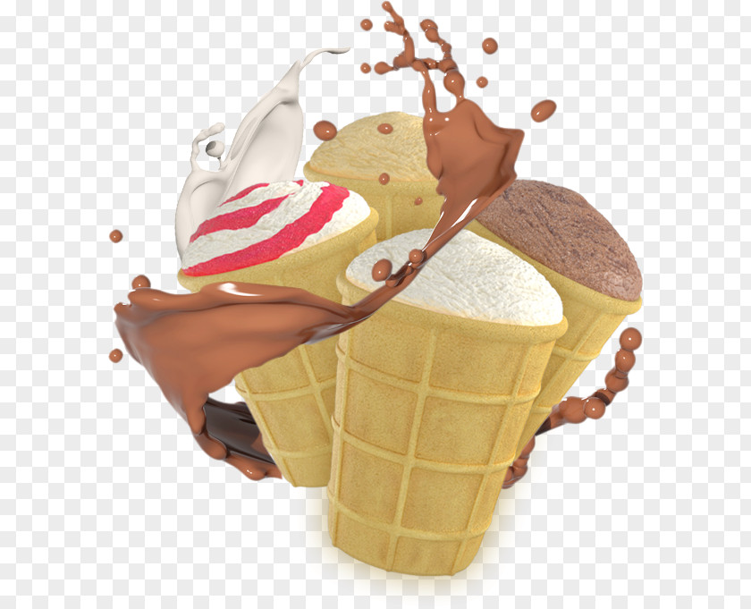 Four-ball Ice Cream Chocolate Sundae Cones PNG