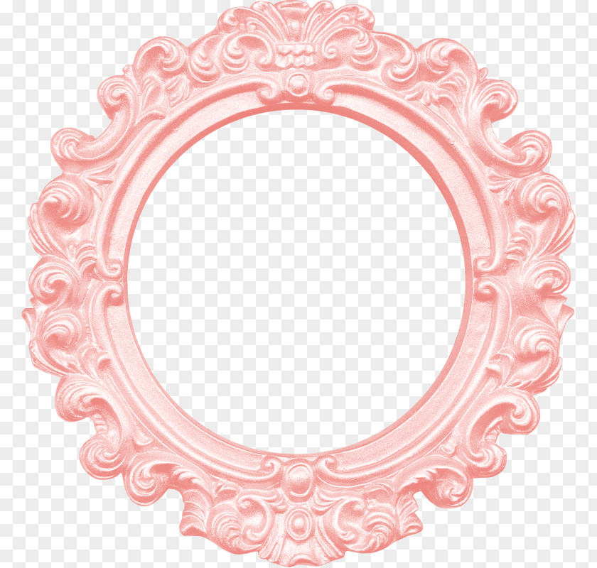 Pink Mirror Picture Frame Clip Art PNG