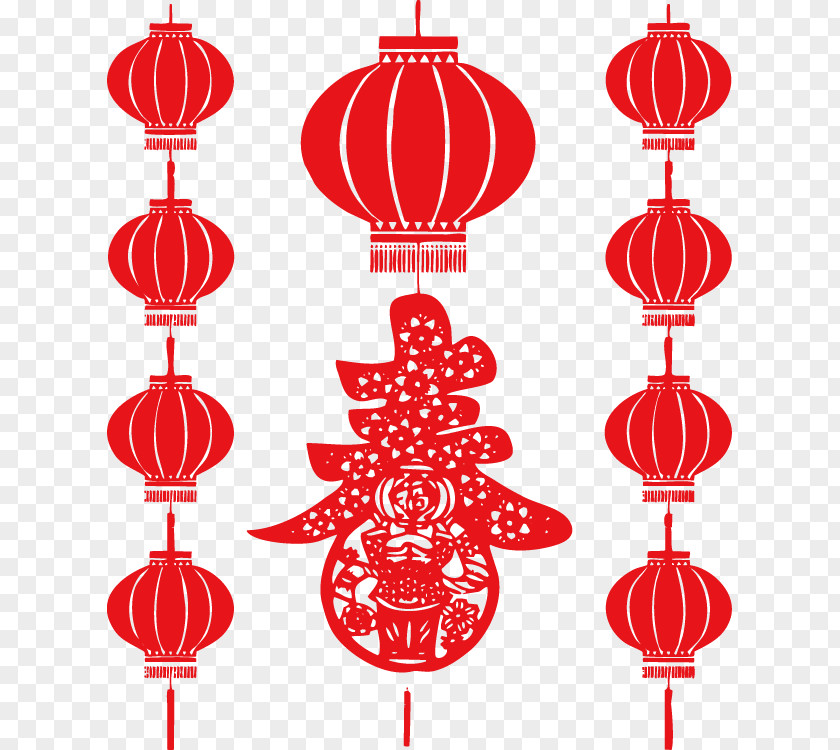 Chinese New Year Lantern Papercutting Celebrate PNG